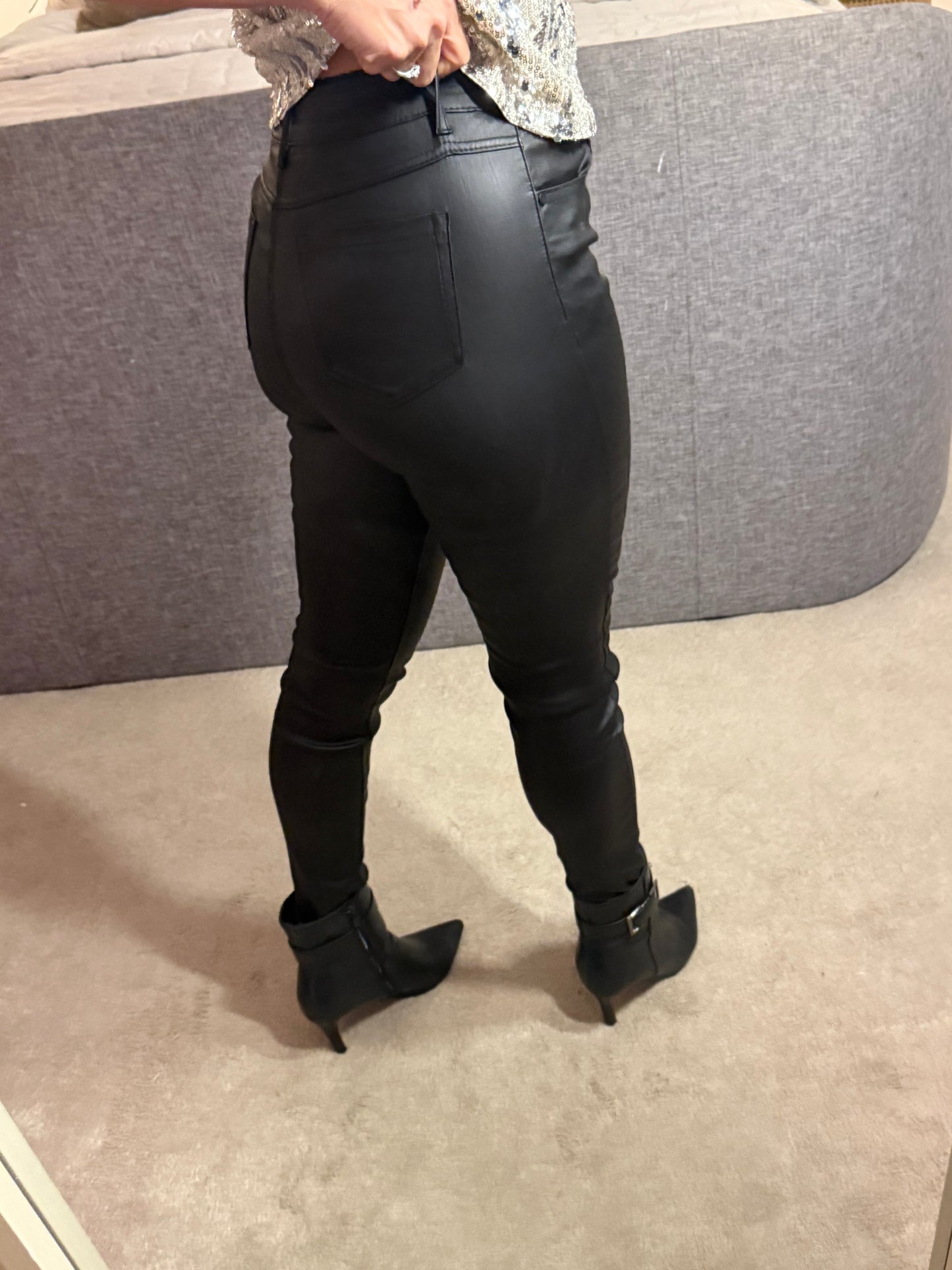 Black Wax Coated Jeans