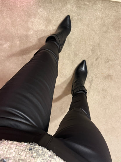 Black Wax Coated Jeans