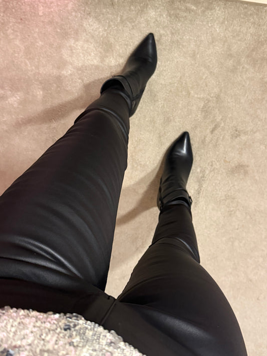 Black Wax Coated Jeans