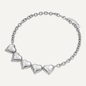 Silver Chunky Chain Heart Necklace