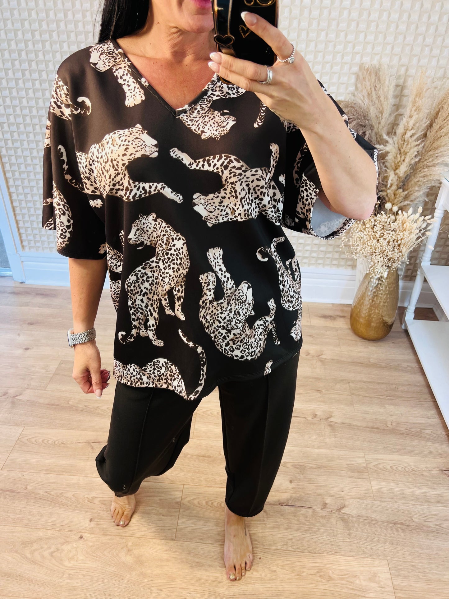 Leopard Bow Top