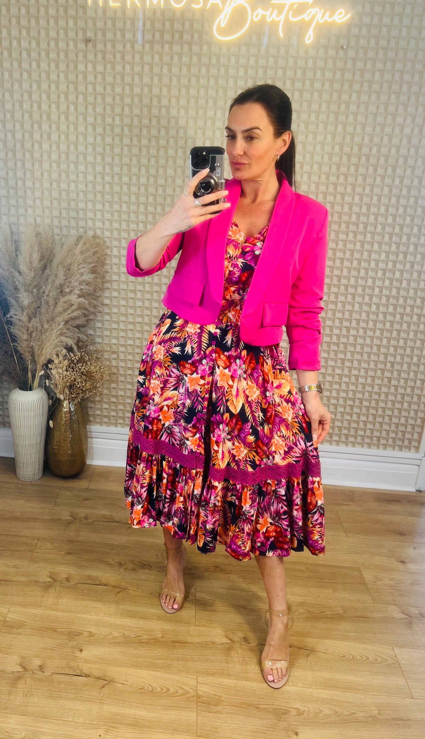 Cropped Blazer Pink