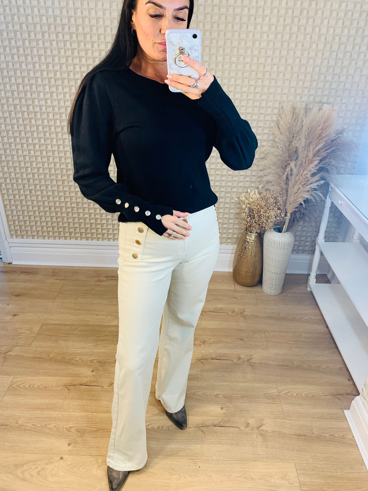 Button Cuff Soft Knit