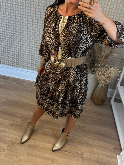 Leopard & Mosaic Dress