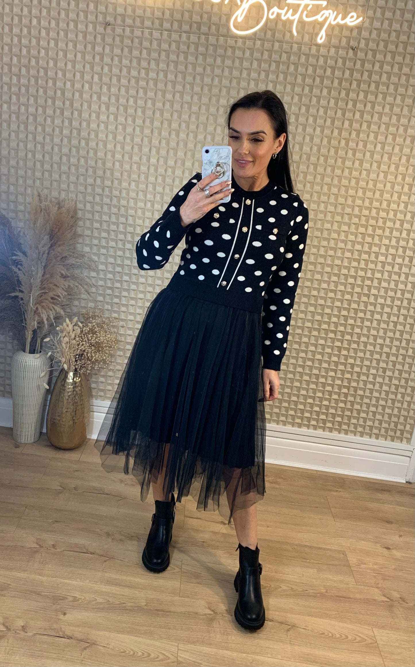 Stella Morgan Spotty knit fairy  Dress