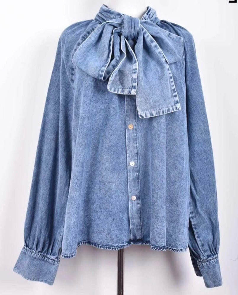 Denim Bow Shirt