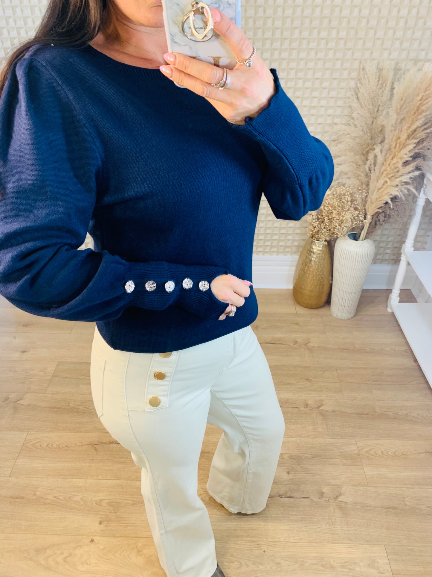 Button Cuff Soft Knit