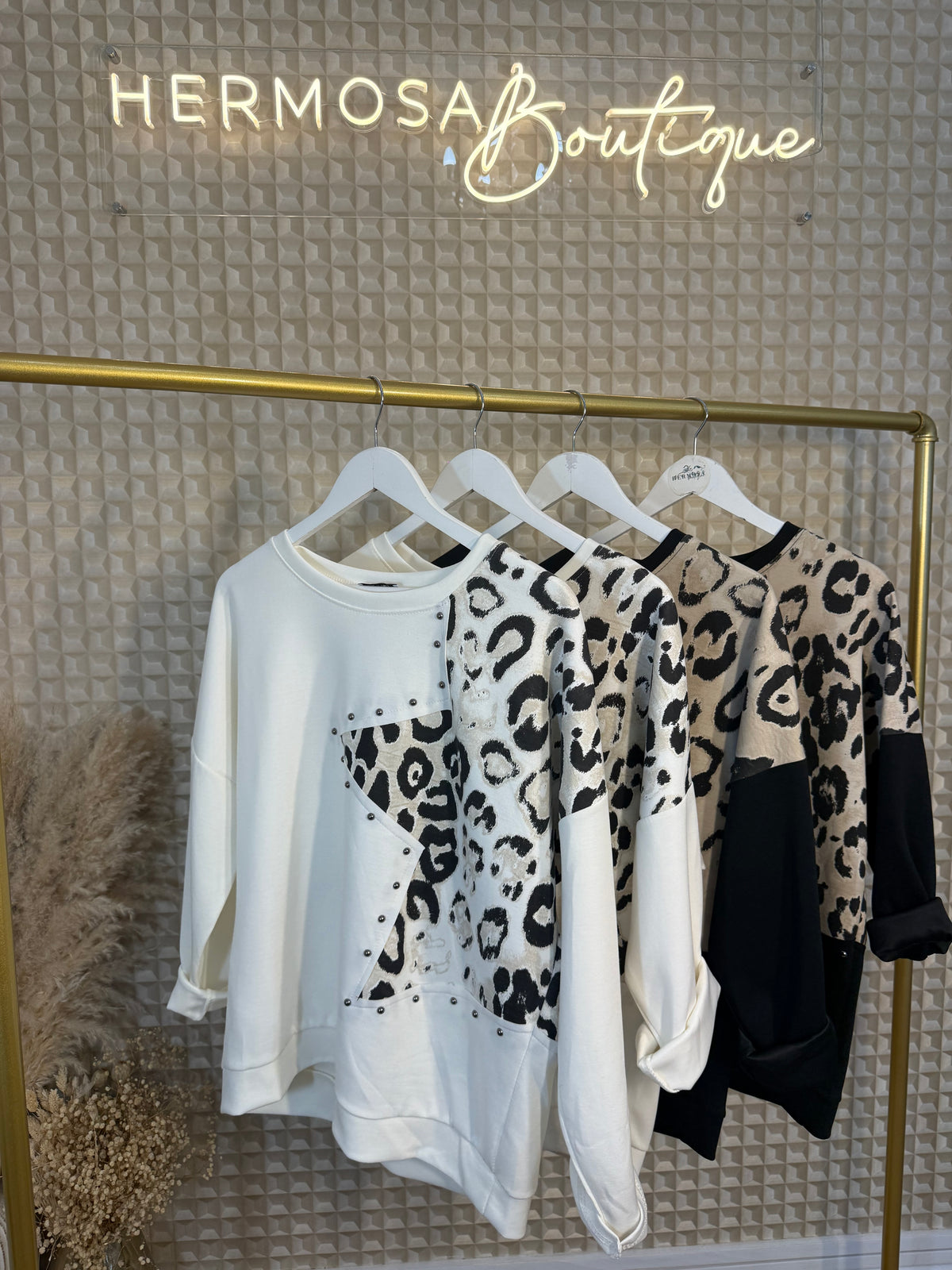 Leopard Trim Sweatshirt