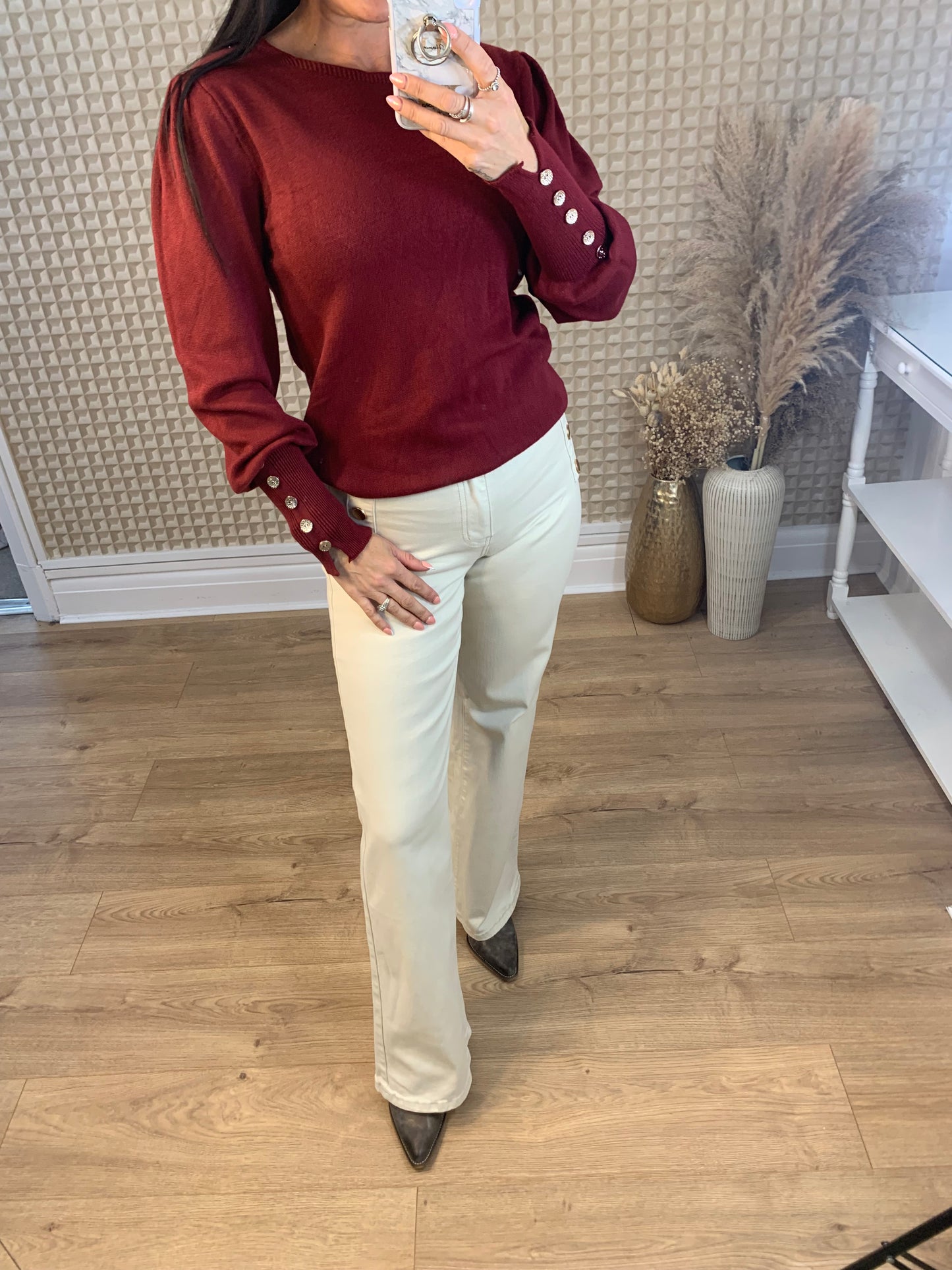 Button Cuff Soft Knit