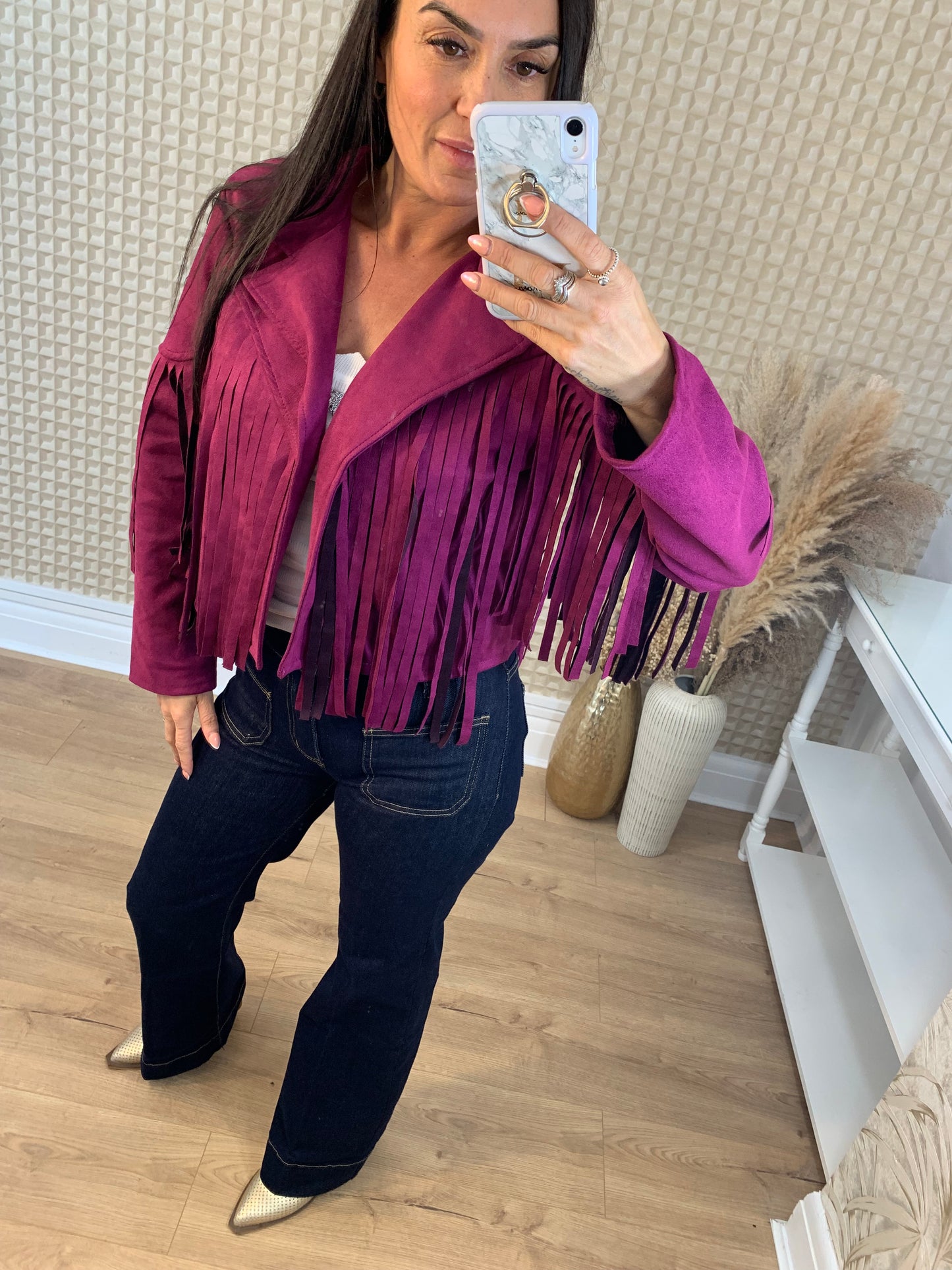 Suedette Fringe Jacket