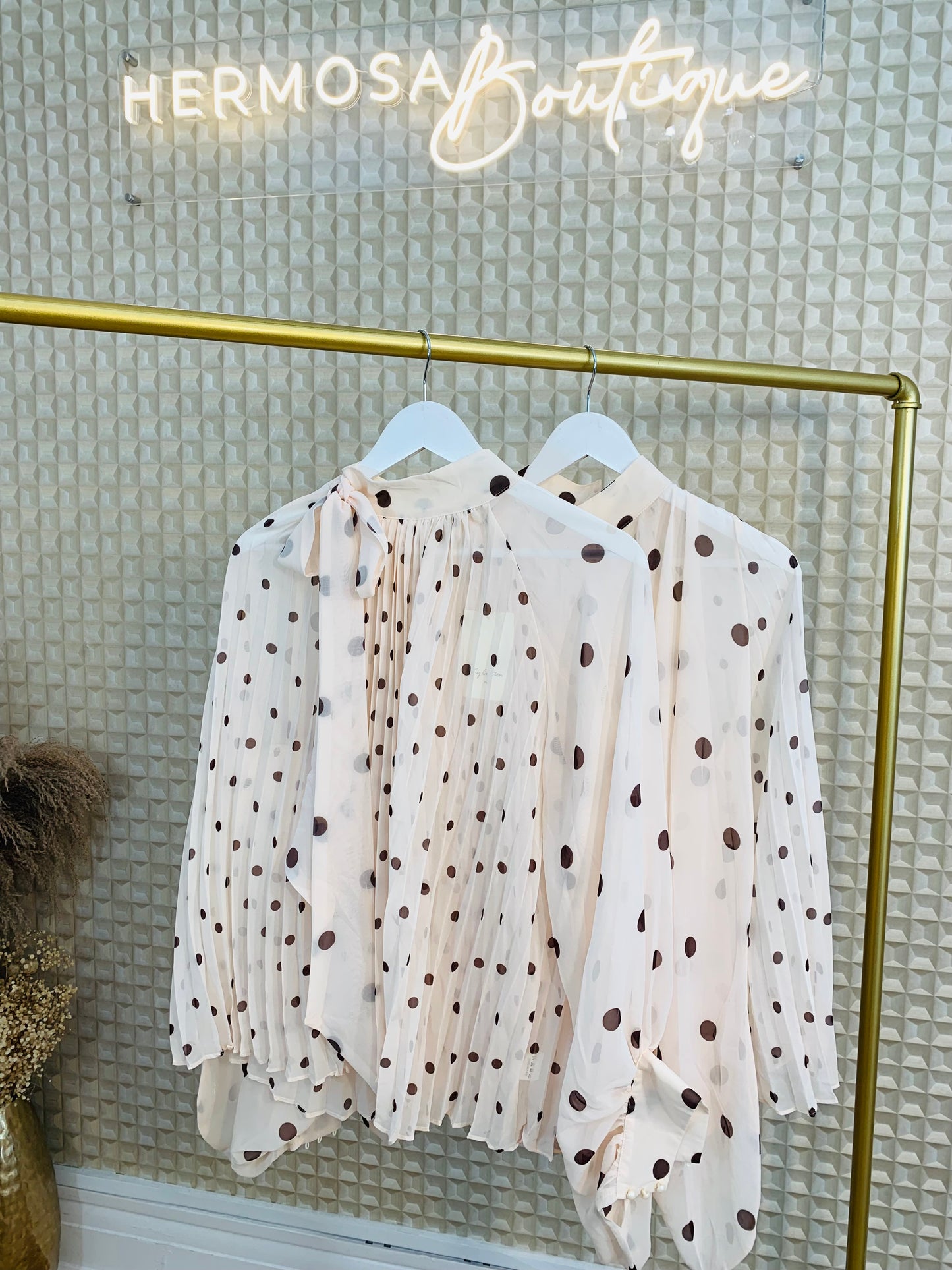 Chocolate Polka Dot Blouse