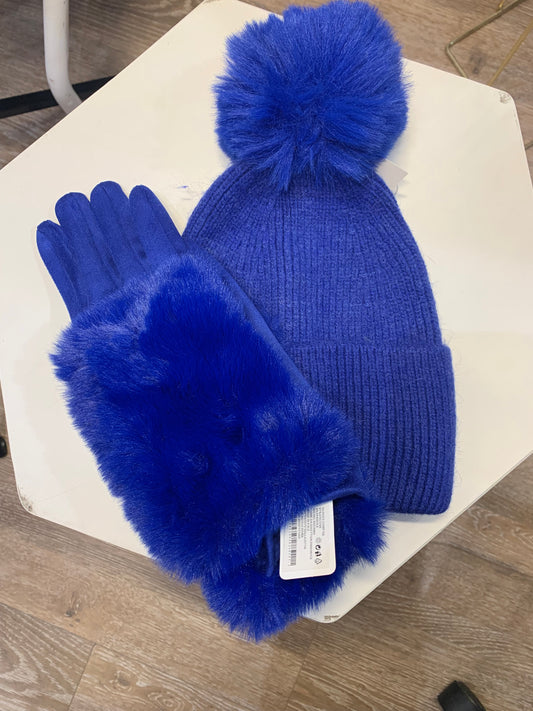 Fluffy Hat and Glove set