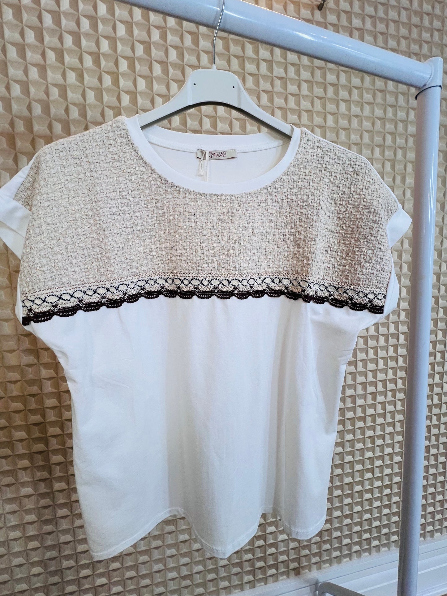 Textured Tweedy Top Tee