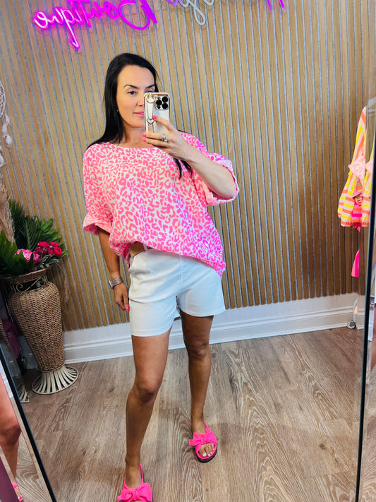 Neon Animal Print Top