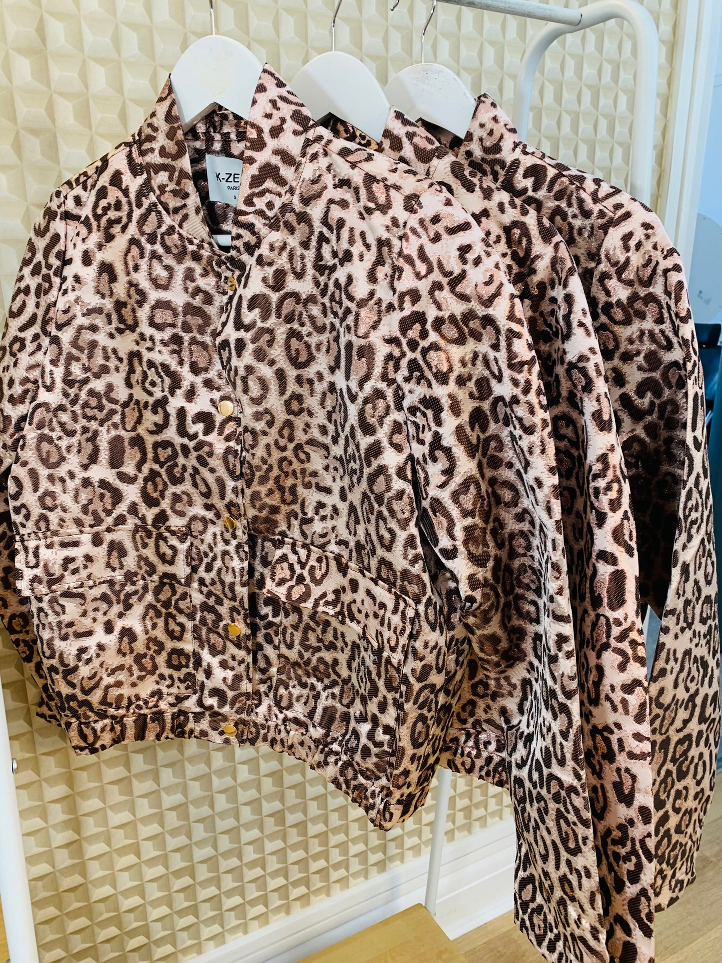 Pink Leopard Sparkle Bomber Jacket