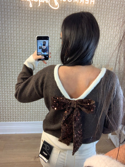 Sequin Bow Jumper