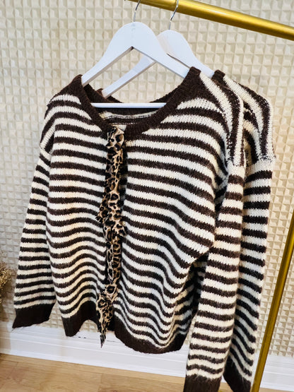 Leopard Bow Cardi