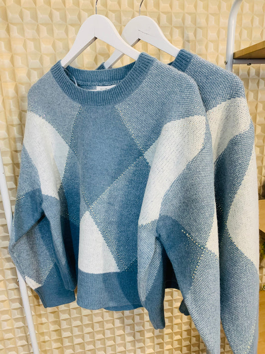 Blue Argyle Jumper