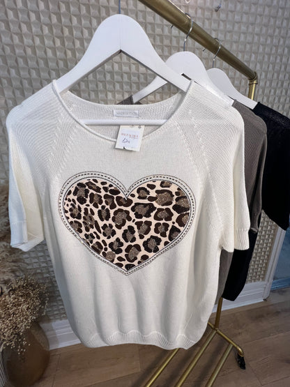 Leopard Heart Knit