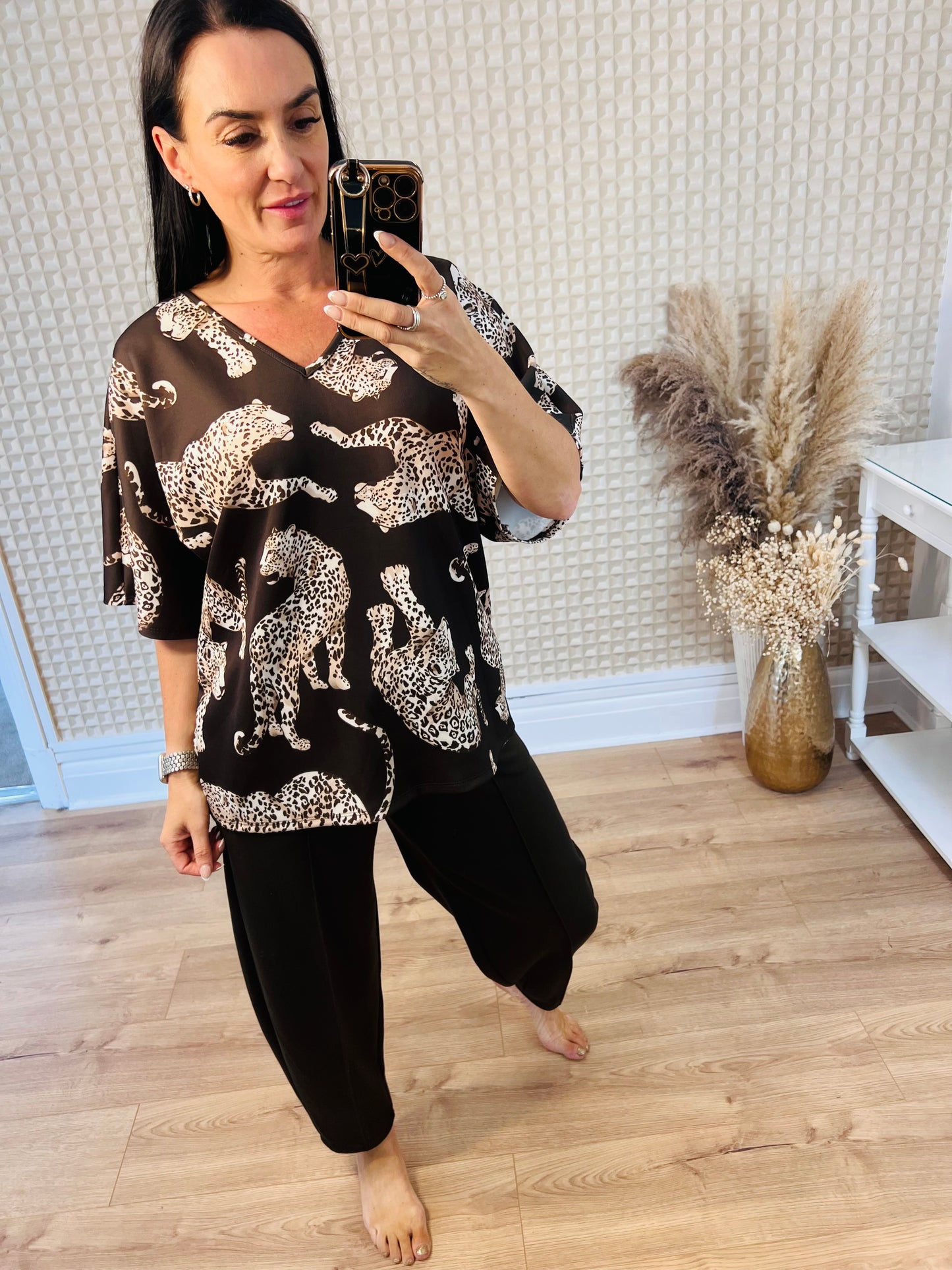 Leopard Bow Top