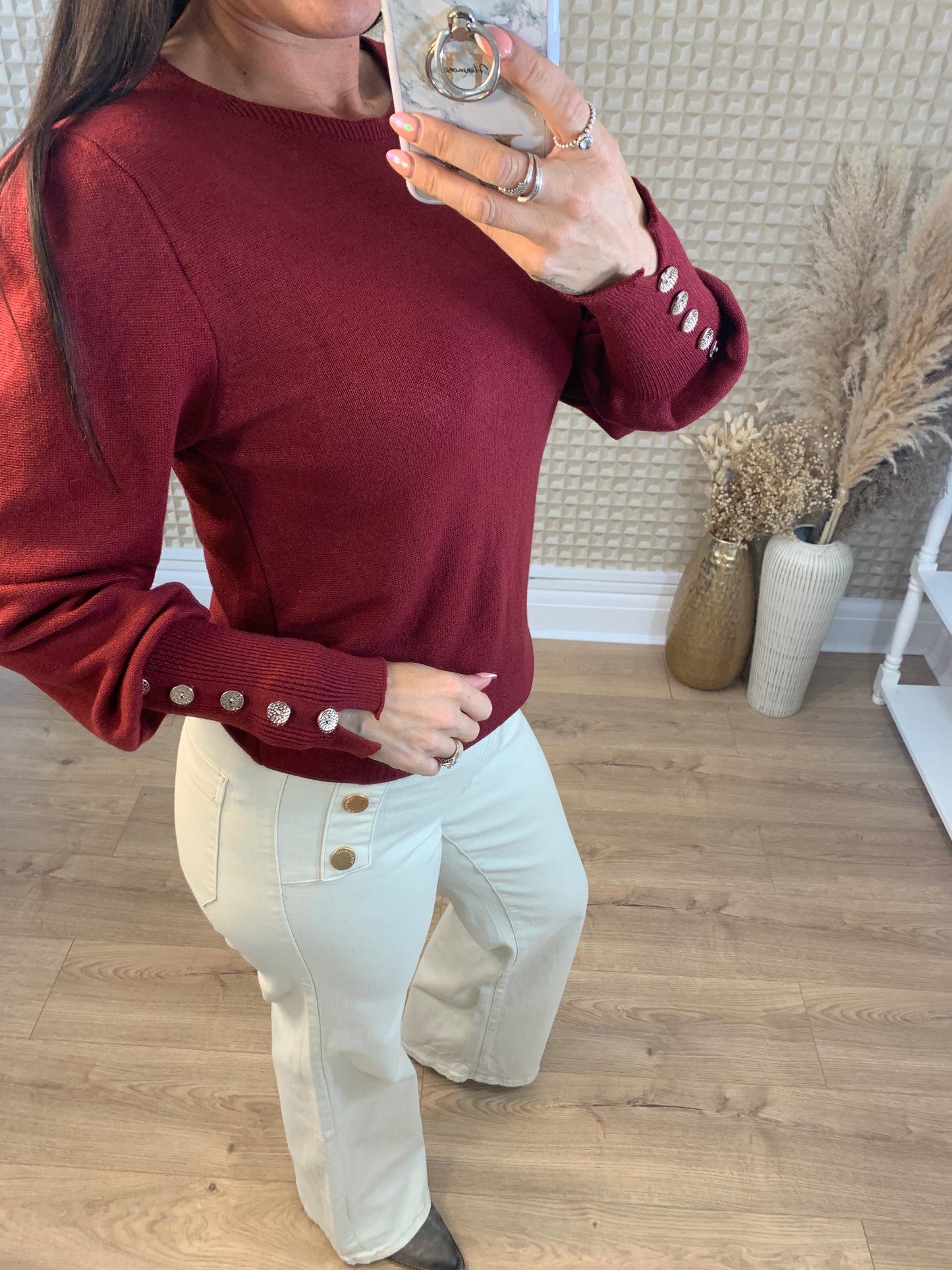Button Cuff Soft Knit