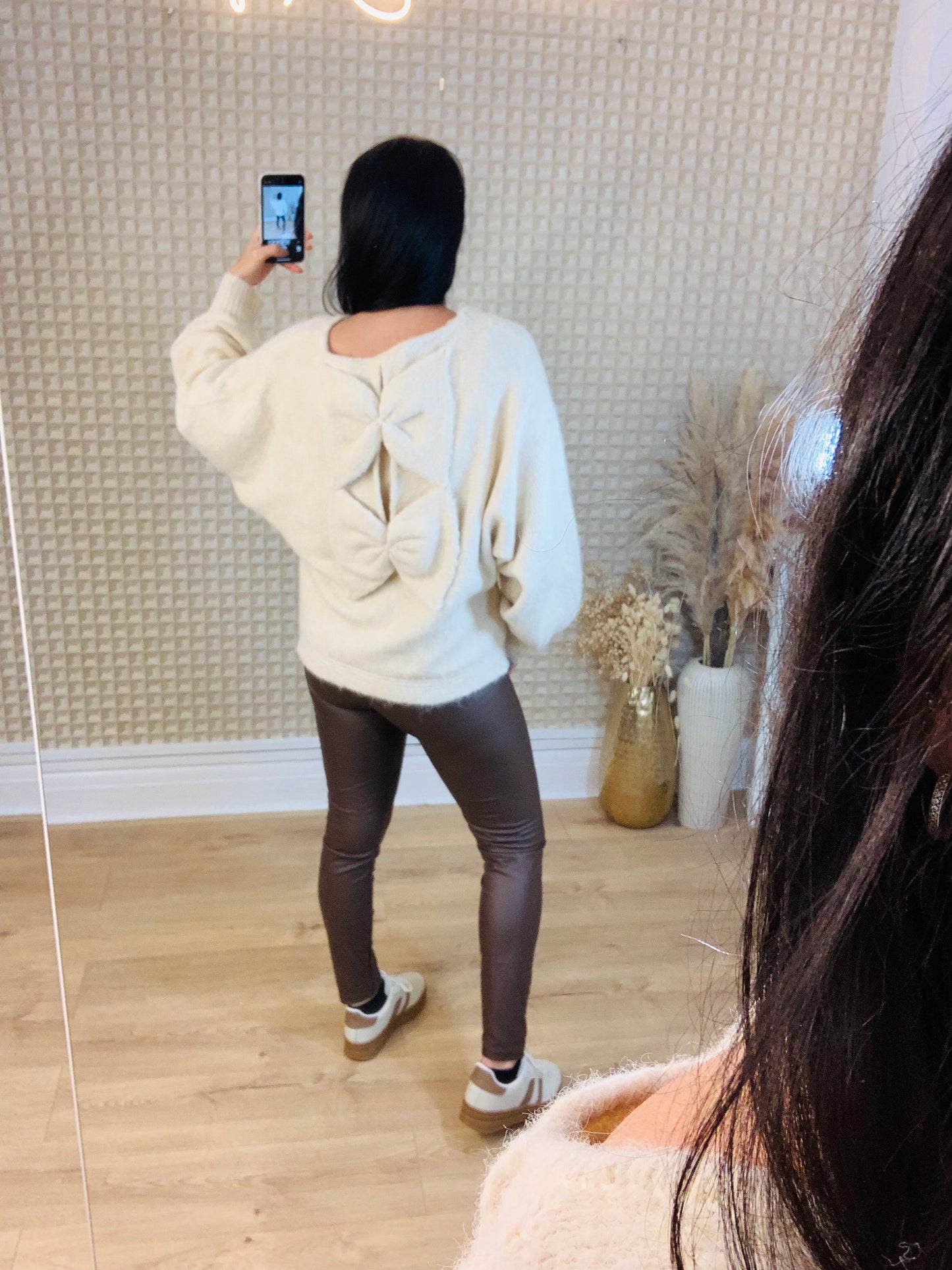 Cream Bow Back Jumper