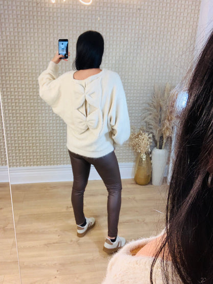 Cream Bow Back Jumper