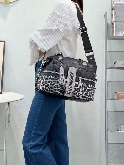 Silver Kadi Leopard Crystal Bag
