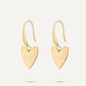 Feathered Gold Heart Earings