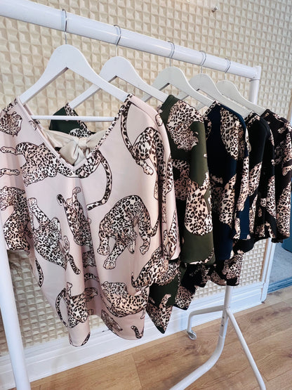Leopard Bow Top