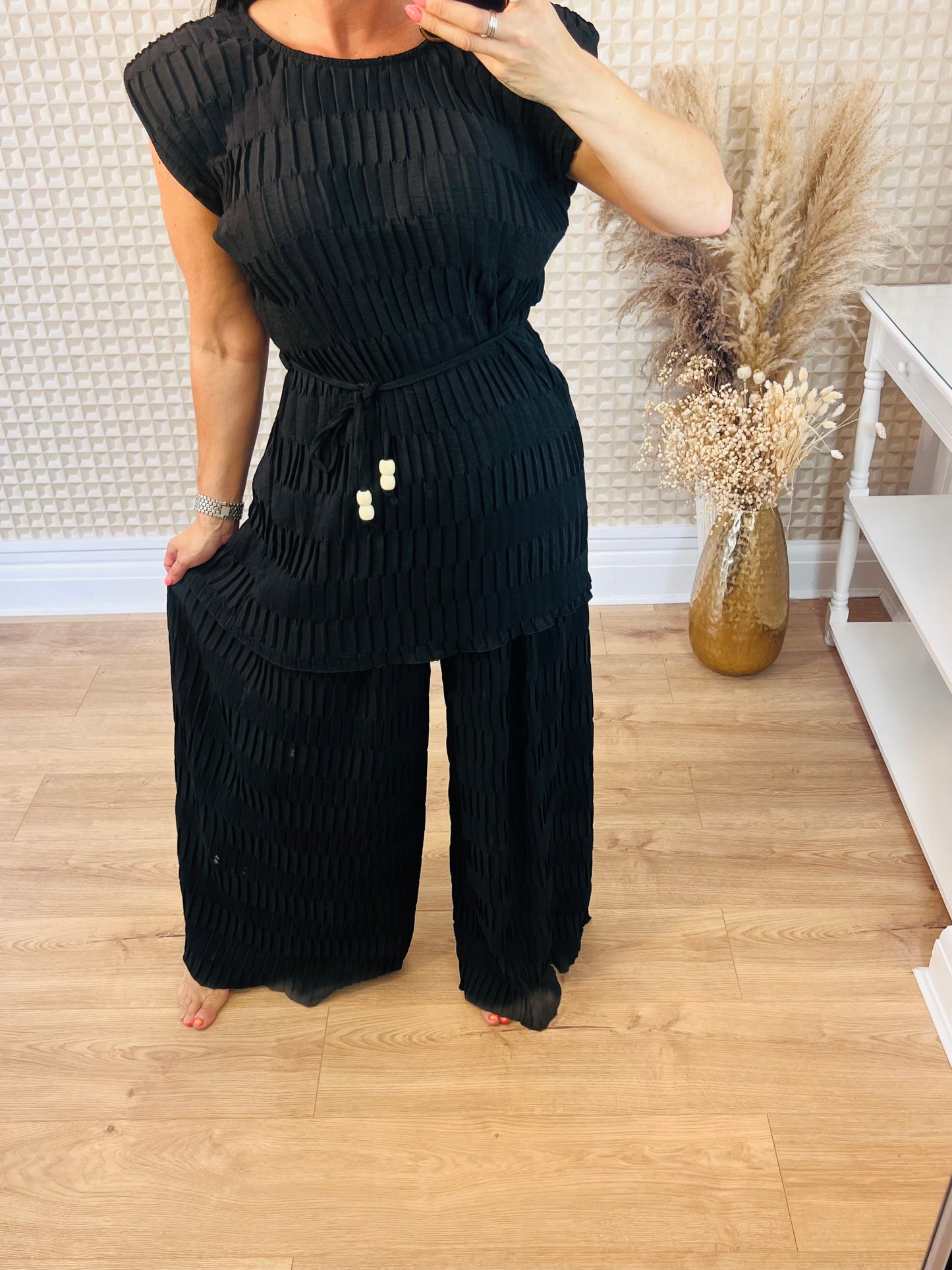 Two Piece Block Pleated