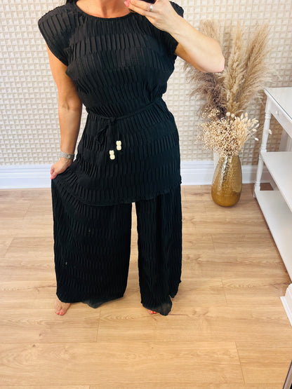 Two Piece Block Pleated