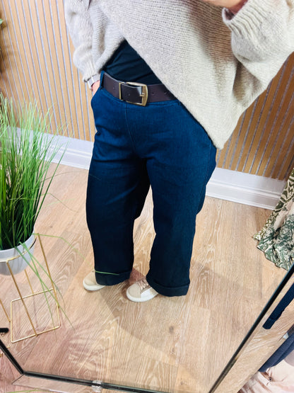 Milan Wide Leg Dark Trouser