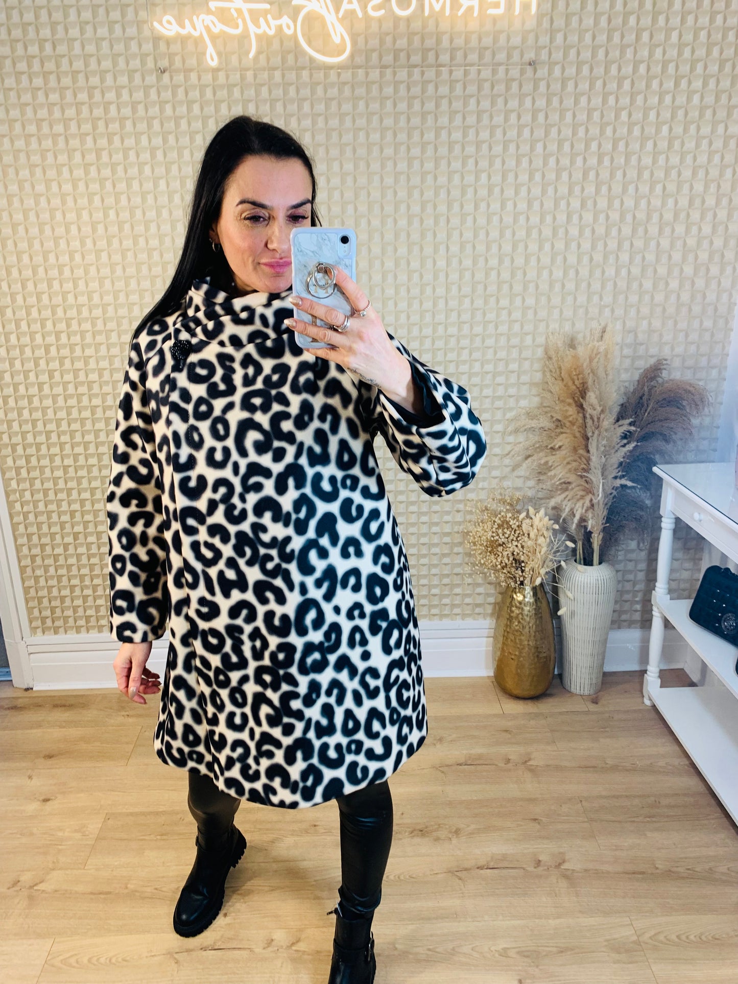 Animal print coat