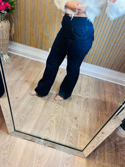 Navy Tocada Wide Leg Jeggings
