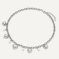 Silver Heart & Pearls Necklace