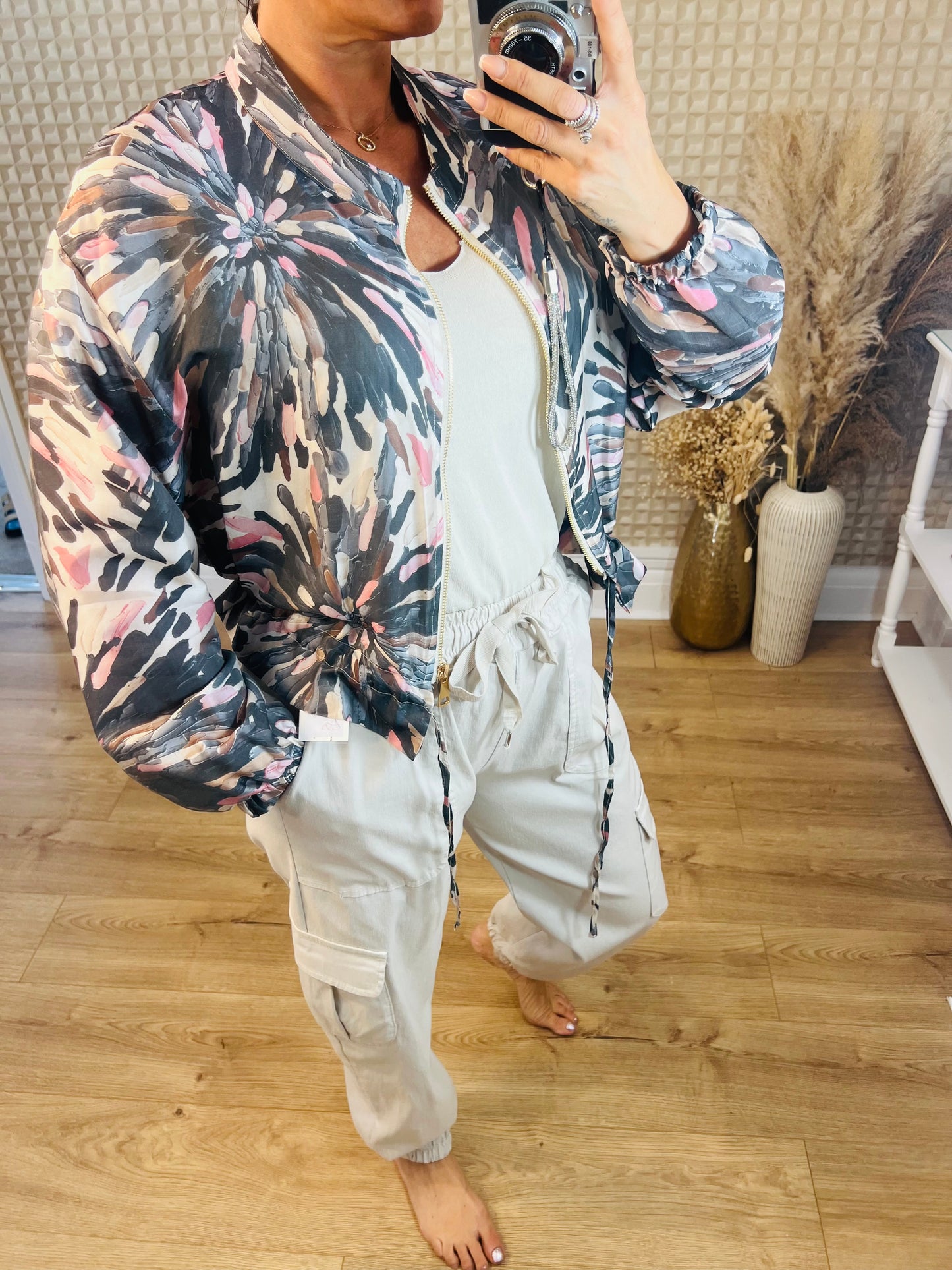 Flower Burst Silk Jacket