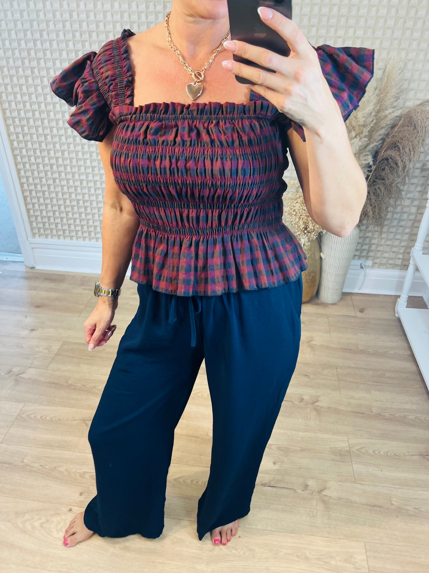 Tartan Rouges Top