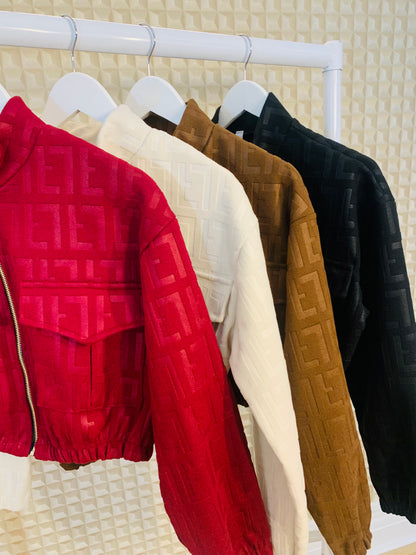 Embossed Bomber Jacket
