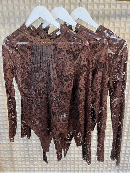 Brown Lace Bodysuit