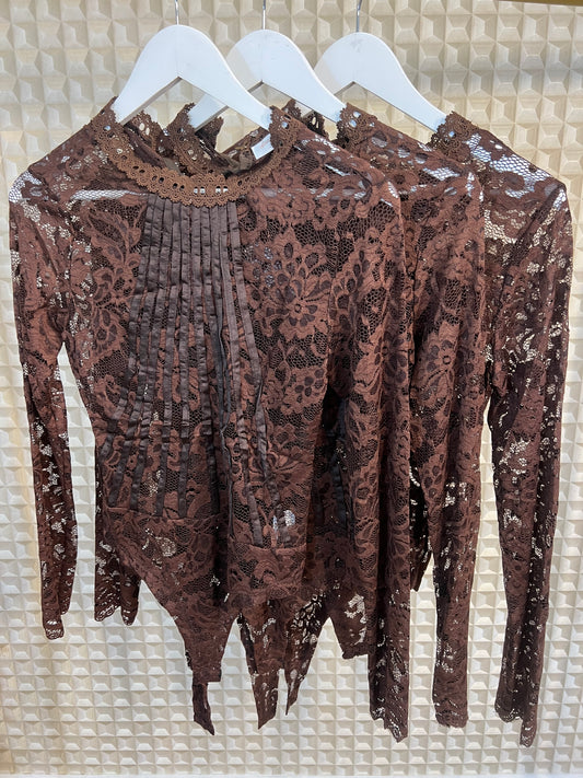 Brown Lace Bodysuit