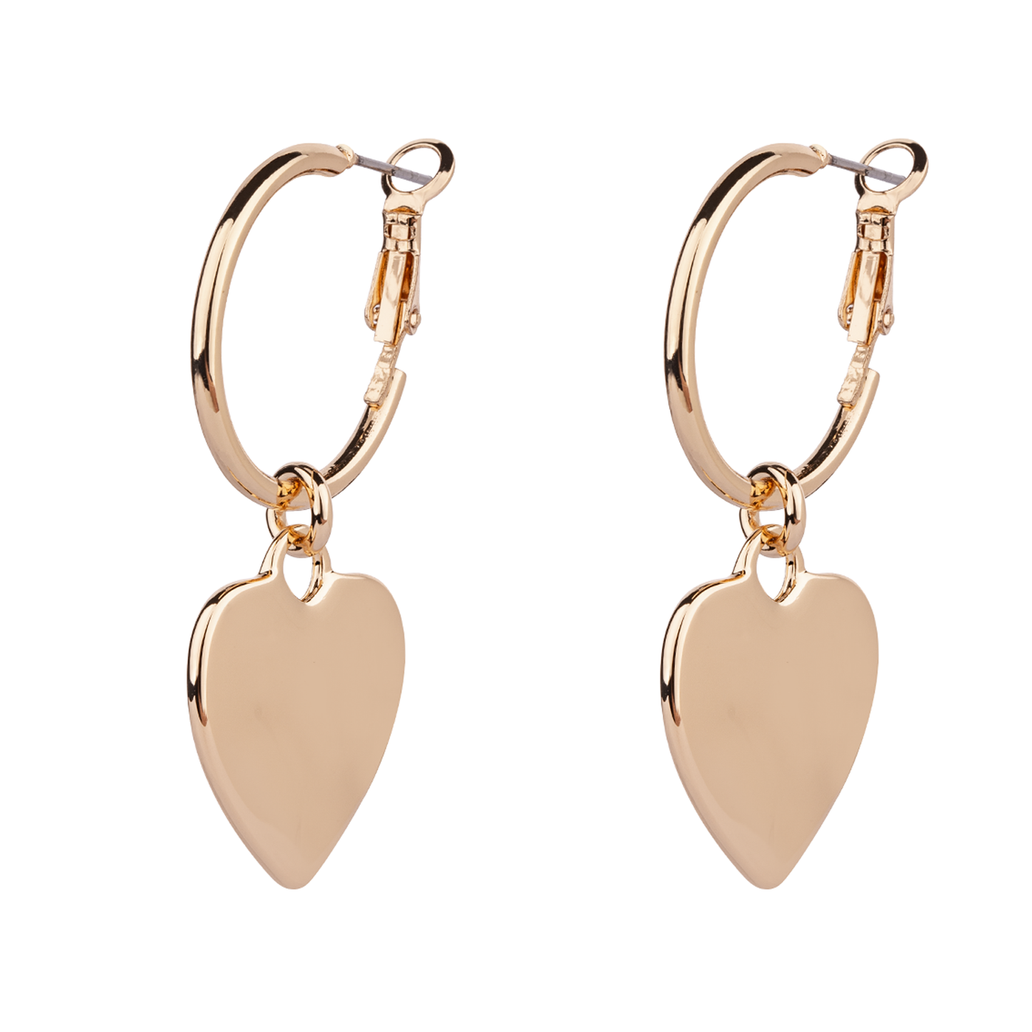 Gold Heart Hoop Earrings