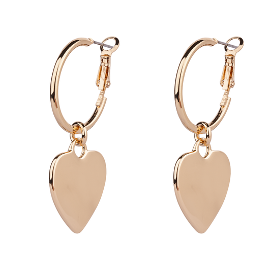 Gold Heart Hoop Earrings