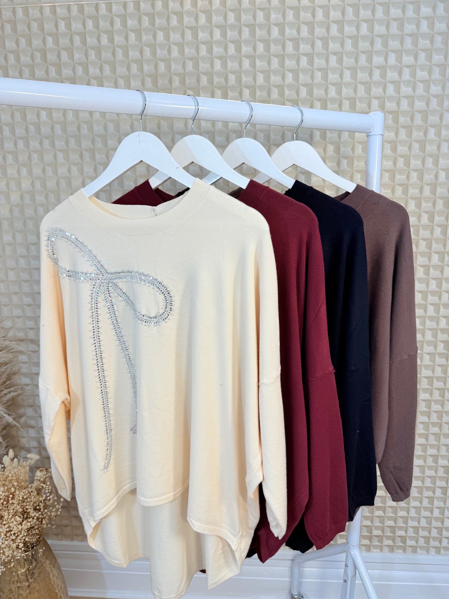 Pearl Bow Hi Low Jumper