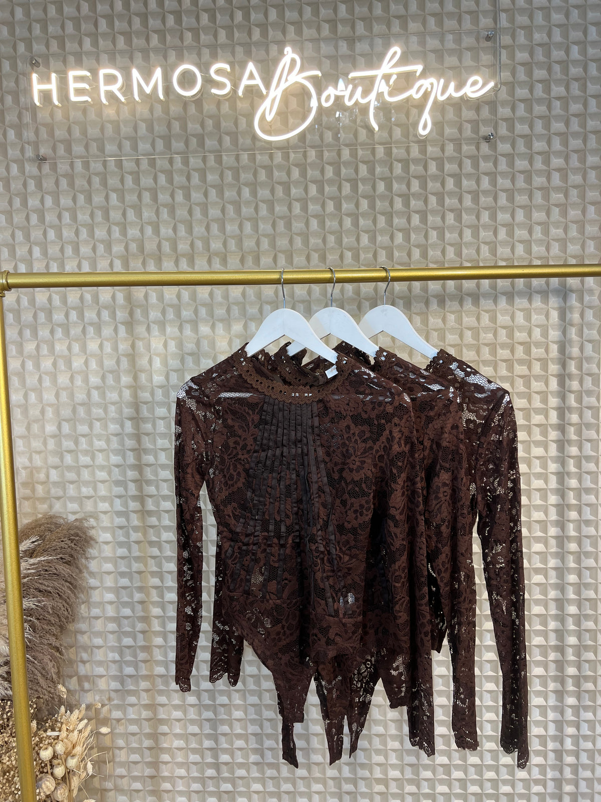 Brown Lace Bodysuit
