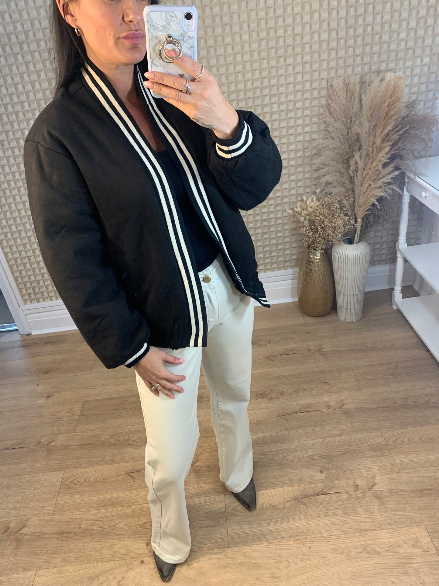 Maya Suede Bomber Jacket