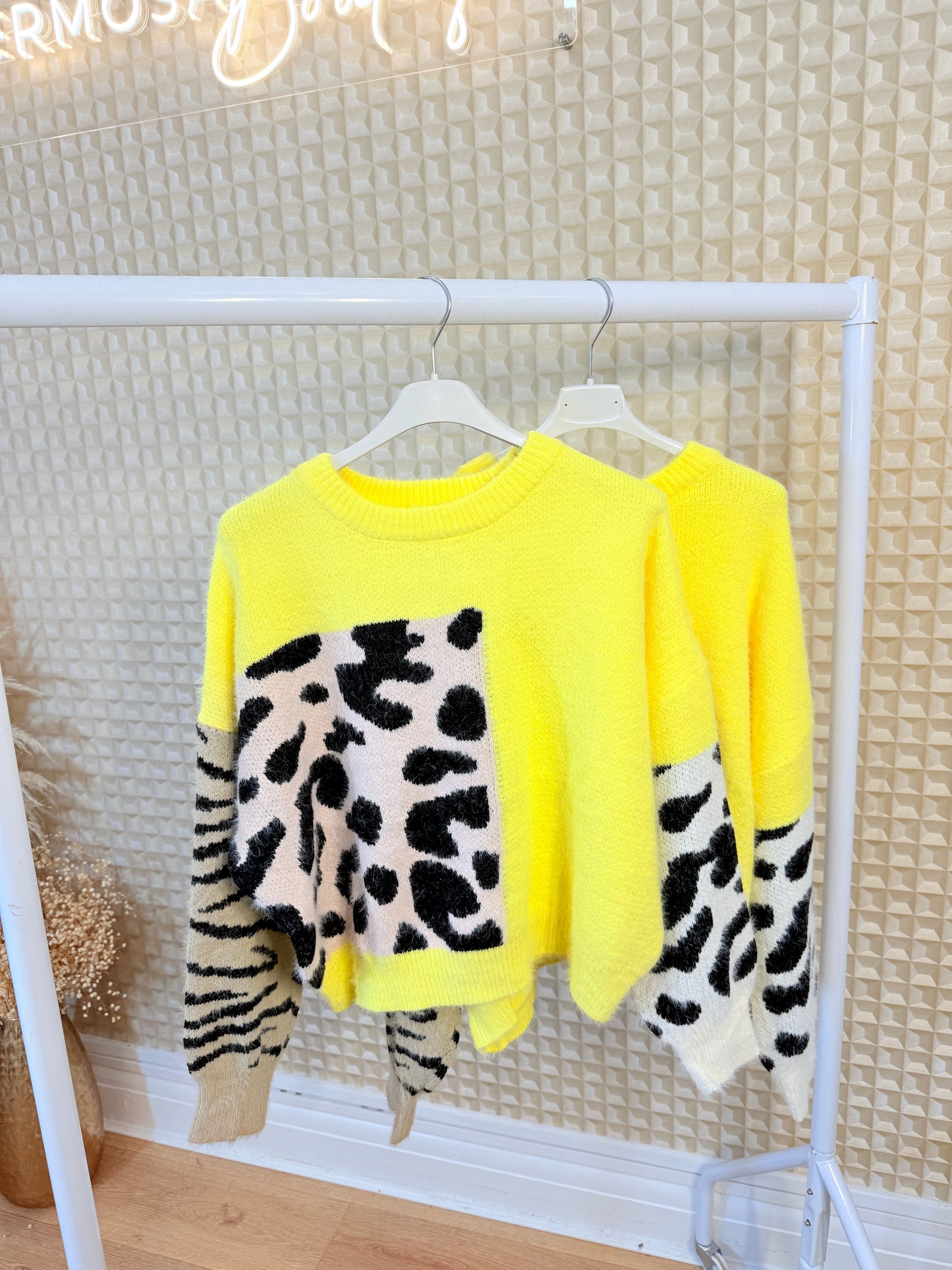 Yellow Wild Leopard Jumper