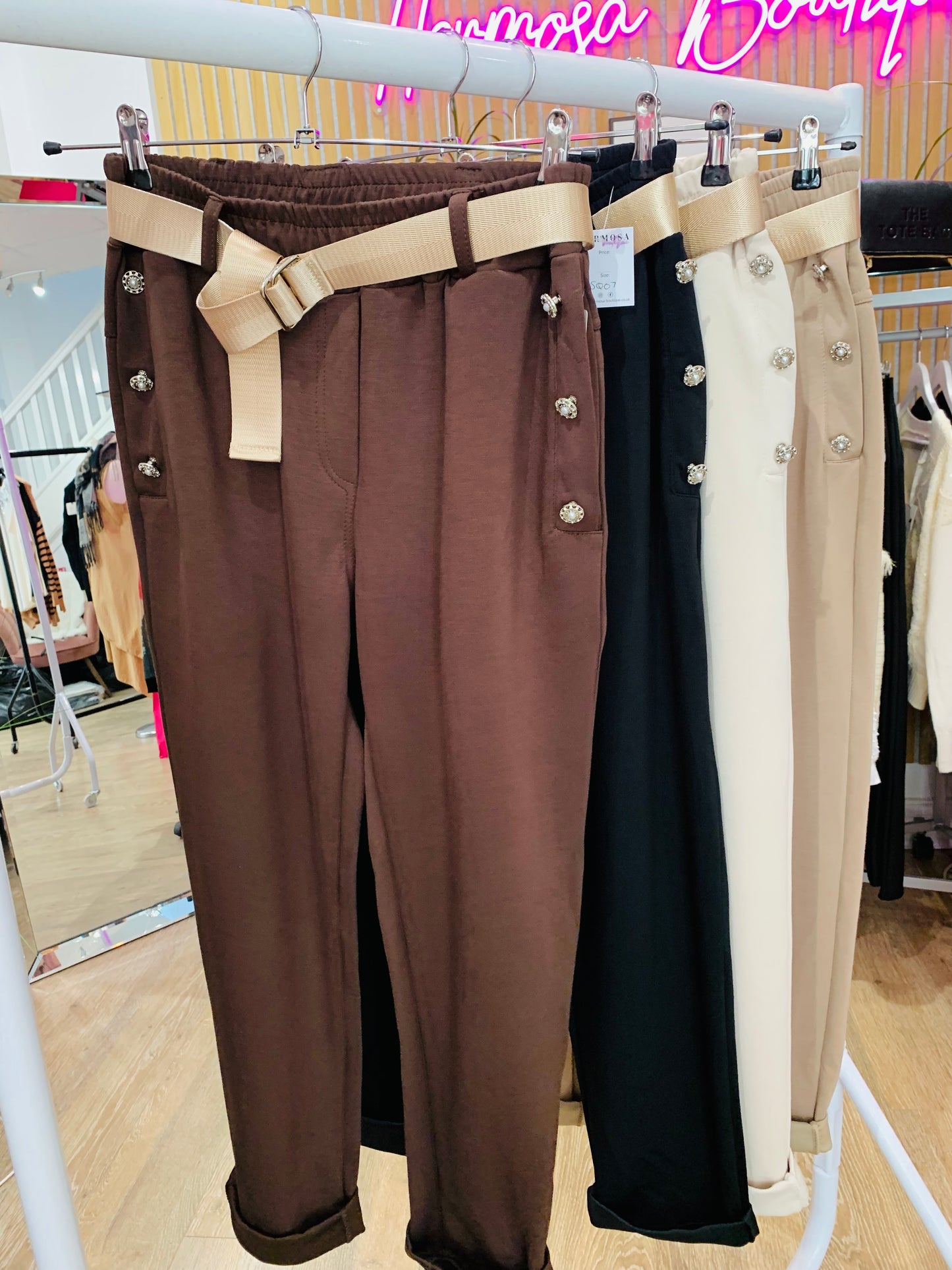 Belt & Buttons Pants