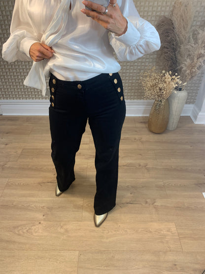 Black Toxic Paris Wide Leg Jeans