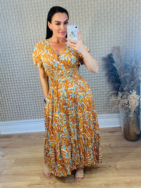 Tan & Turquoise Midi
